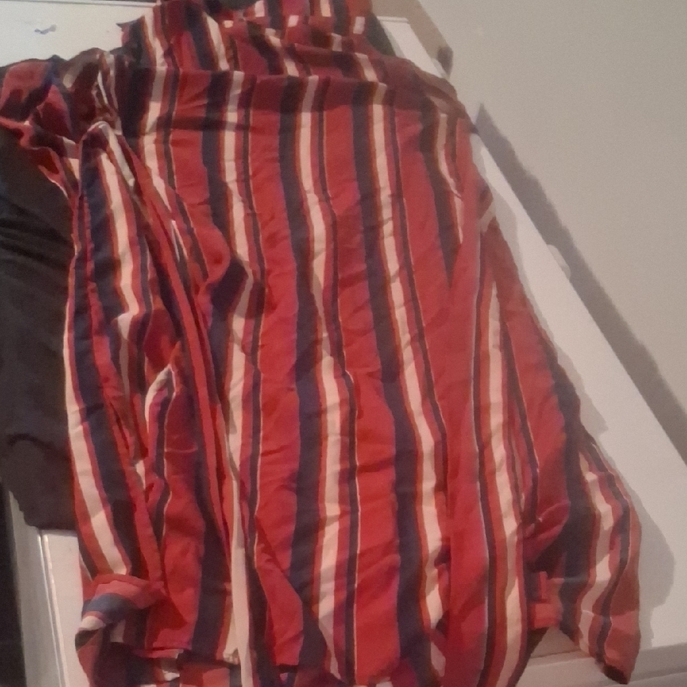 Flying Tomato Bold Stripe Midi Shirt Dress L - Picture 9 of 11